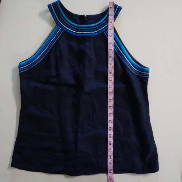 Boden Sleeveless Blue Embroidered around Neck - Picture 4 of 8